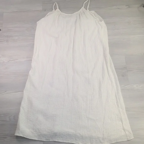 Kona Sol | Dresses | Kona Sol Sm White Cotton Dress Sleeveless Casual Beach  Gauze Light Calf Length | Poshmark